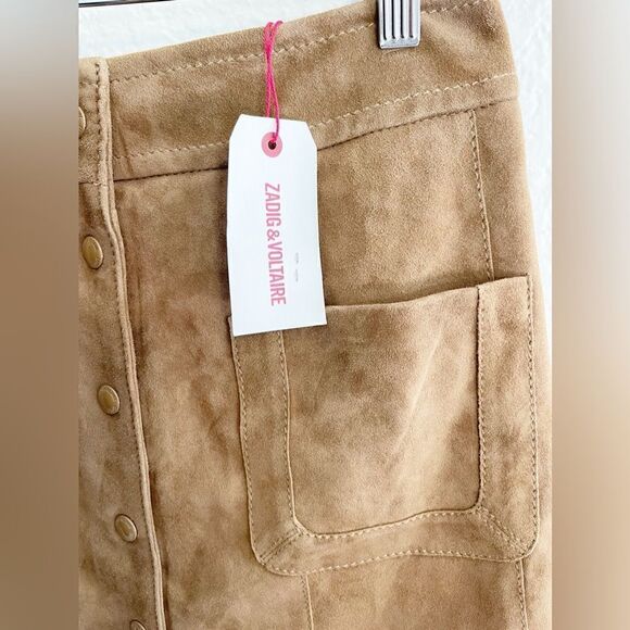 Zadig &Voltaire Jasia brown Suede mini skirt. 40. NWT - Picture 7 of 10